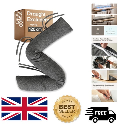 120cm grey draft excluder - grey, for