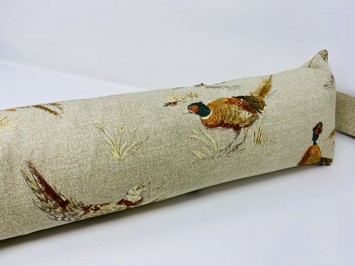 Beige pheasant fabric draft - pheasant,