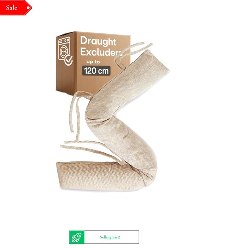 Beige 120cm window draught - 120cm,